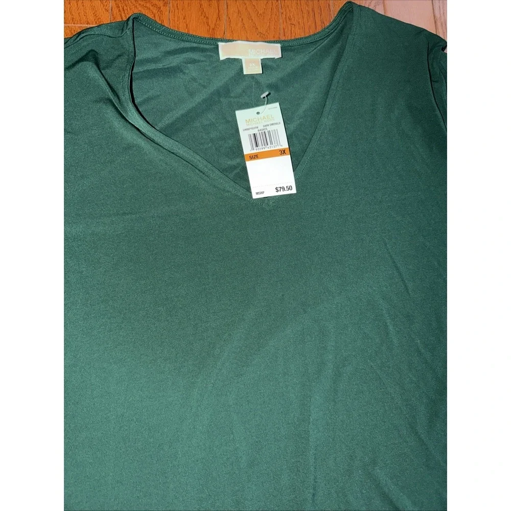 Michael Kors Open‎ Arm Emerald Green Blouse Top Size 3X NWT